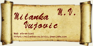 Milanka Vujović vizit kartica